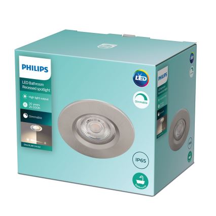 Philips - Spot à intensité variable LED salle de bain LED/5W/230V 2700K IP65