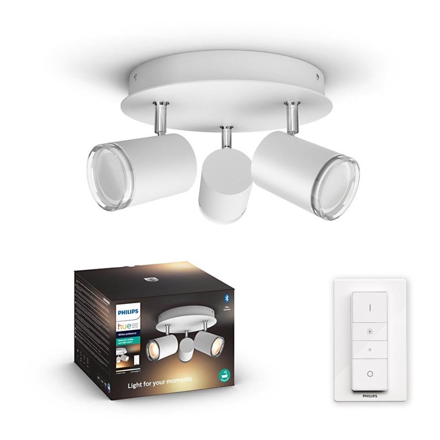 Philips - Spot à intensité variable LED salle de bain Hue ADORE 3xGU10/5W/230V IP44 + télécommande