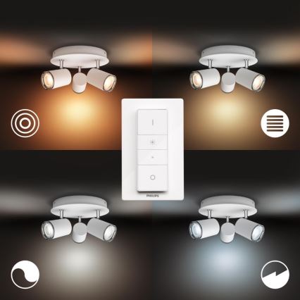 Philips - Spot à intensité variable LED salle de bain Hue ADORE 3xGU10/5W/230V IP44 + télécommande