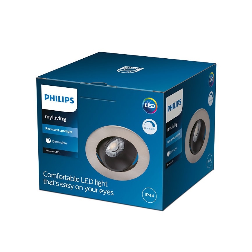 Philips - Spot à intensité variable salle de bain ABROSA 1xLED/9W/230V IP44