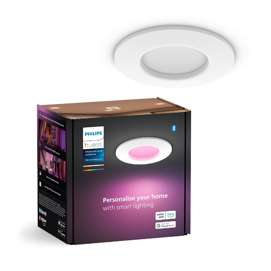 Philips - Spot encastrable LED RGBW salle de bain à intensité variable Hue SLIM LED/8,3W/230V 2000-6500K IP44 blanc