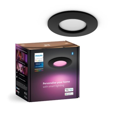 Philips - Spot encastrable LED RGBW salle de bain à intensité variable Hue SLIM LED/8,3W/230V 2000-6500K IP44 noir