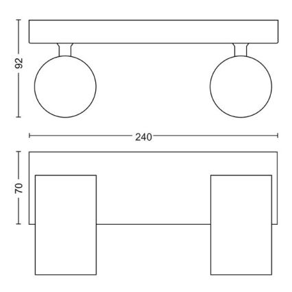 Philips - Spot KOSIPO 2xGU10/5,5W/230V blanc