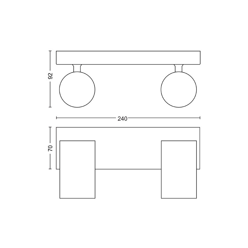 Philips - Spot  KOSIPO 2xGU10/5,5W/230V wit