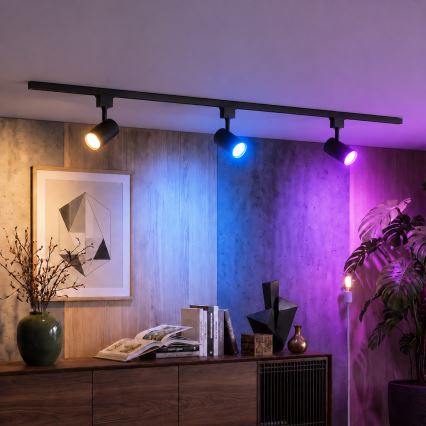 Philips - LED RGBW dimmable spot pour rail EASYLINK HUE 3xGU10/4,7W/230V 2200-6500K 1m noir