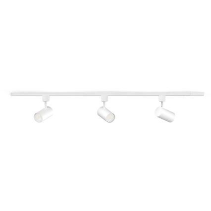 Philips - Spot LED RGBW dimmable pour rail EASYLINK HUE 3x GU10 / 4,7 W / 230 V 2200-6500 K 1 m blanc + pont Hue