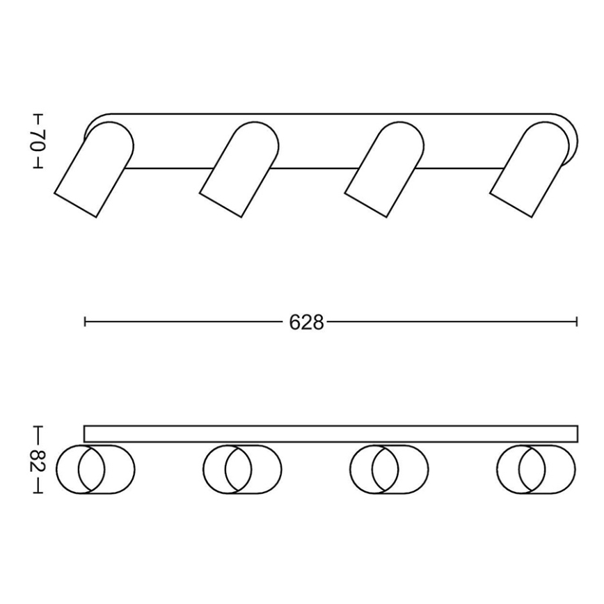 Philips - Spot LED RGBW dimmable PONGEE 4xGU10/4,8W/230V 3000K noir + télécommande