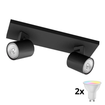 Philips - Spot LED RGBW dimmable RUNNER 2xGU10/6,5W/230V 2700-6500K noir