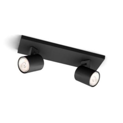 Philips - Spot LED RGBW dimmable RUNNER 2xGU10/6,5W/230V 2700-6500K noir