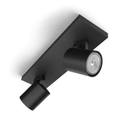 Philips - Spot LED RGBW dimmable RUNNER 2xGU10/6,5W/230V 2700-6500K noir