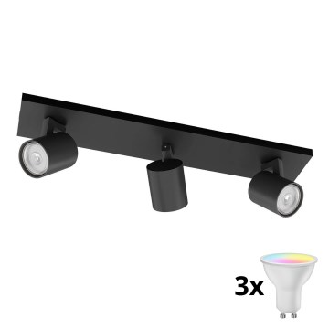 Philips - Spot LED RGBW dimmable RUNNER 3xGU10/6,5W/230V 2700-6500K noir