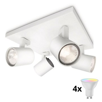 Philips - Spot LED RGBW dimmable RUNNER 4xGU10/6,5W/230V 2700-6500K blanc
