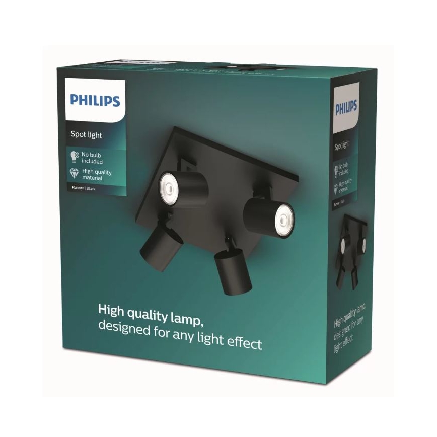 Philips - Spot LED RGBW dimmable RUNNER 4xGU10/6,5W/230V 2700-6500K noir