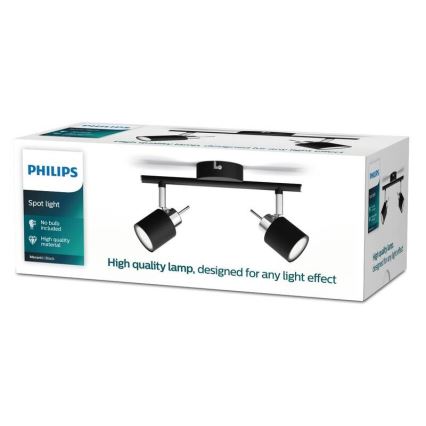 Philips - Spot 2xGU10/35W/230V noir