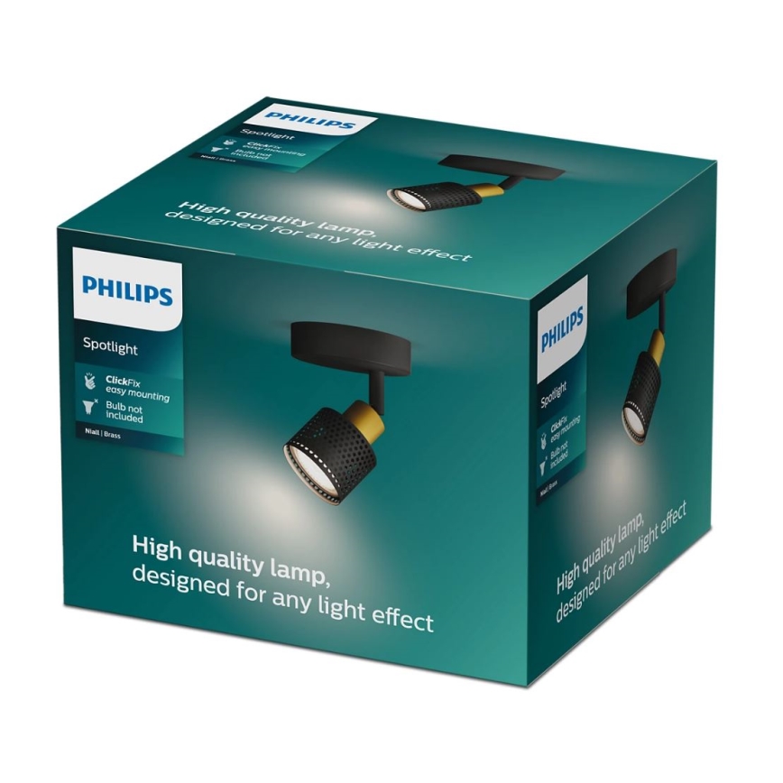 Philips - Spot NIALL 1xGU10/5W/230V zwart/messing