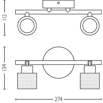 Philips - Spot NIALL 2xGU10/5W/230V zwart/messing