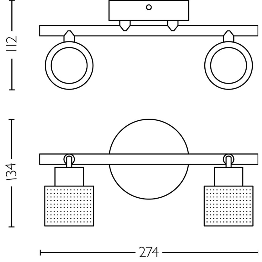 Philips - Spot NIALL 2xGU10/5W/230V zwart/messing