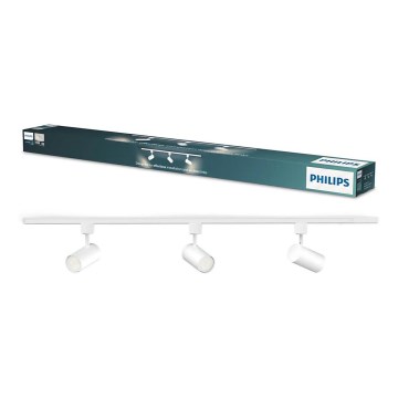 Philips - Spot orientable pour système de rail EASYLINK 3x GU10/7W/230V, 1 m, blanc