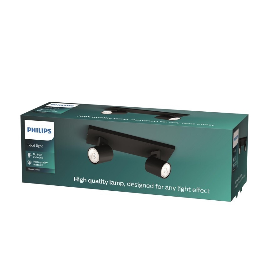 Philips - Spot RUNNER 2xGU10/20W/230V noir