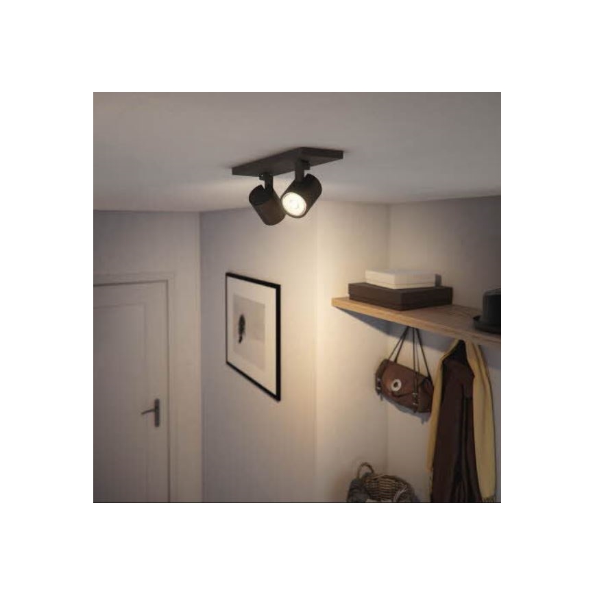 Philips - Spot  RUNNER 2xGU10/20W/230V zwart