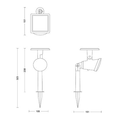 Philips - Spot solaire JIVIX LED/1,4W/3,7V IP44