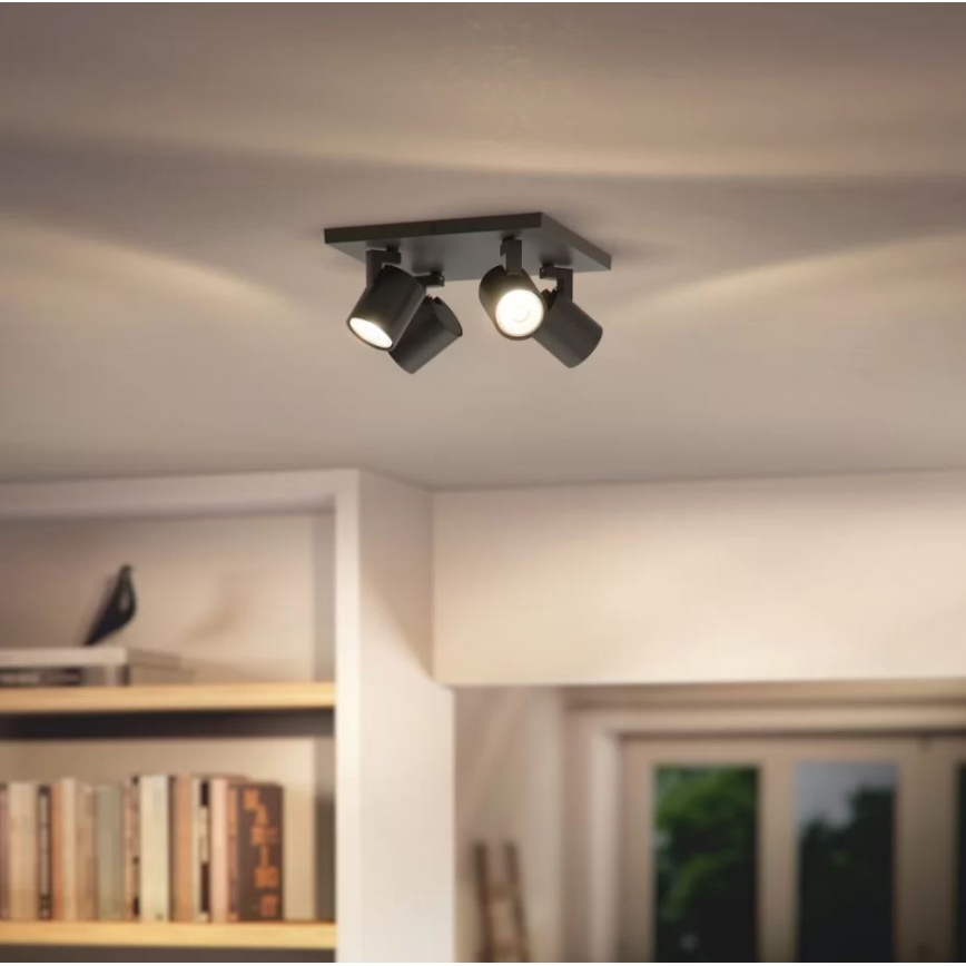 Philips - Spotlamp RUNNER 4x GU10/20W/230V zwart