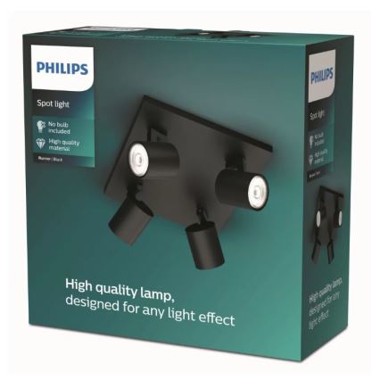 Philips - Spotlamp RUNNER 4x GU10/20W/230V zwart