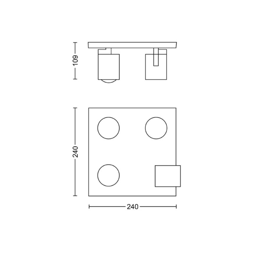 Philips - Spotlamp RUNNER 4x GU10/20W/230V zwart