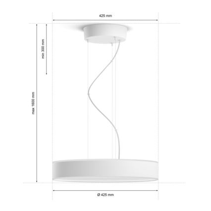 Philips - Suspension filaire à intensité variable LED Hue LED/33,5W/230V 2200-6500K blanc + télécommande