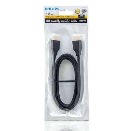 Philips SWV5401H/10 - HDMI kabel met Ethernet, HDMI 1.4 A connector 1,8m zwart