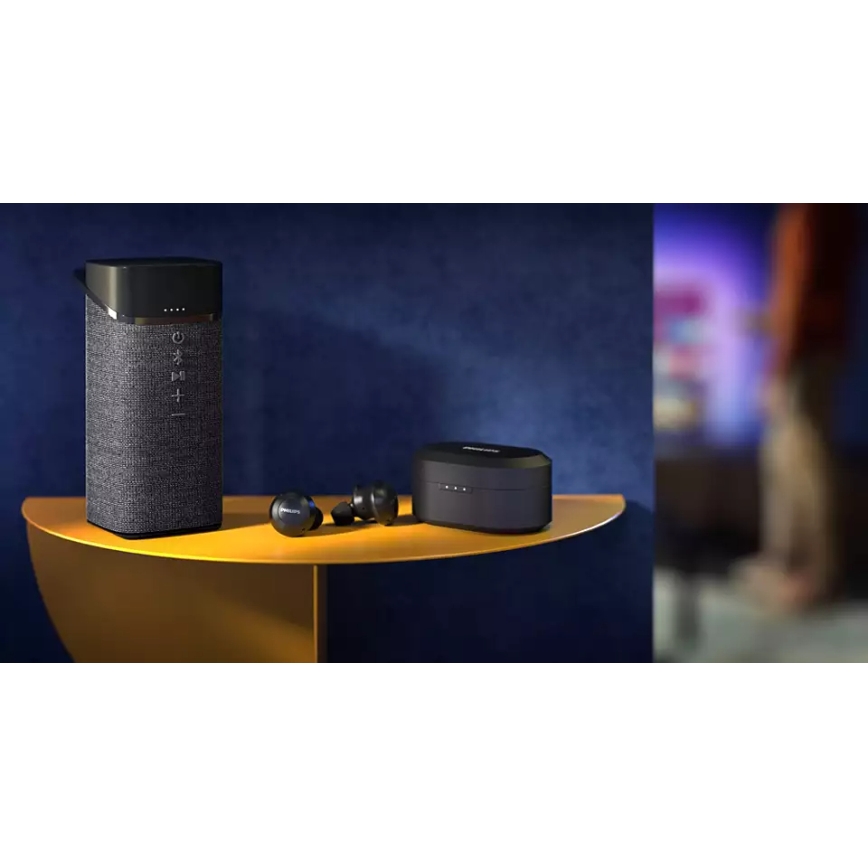 Philips TAT8505BK/00 - Draadloze hoofdtelefoons IPX4 2x 55 mAh + 560 mAh zwart