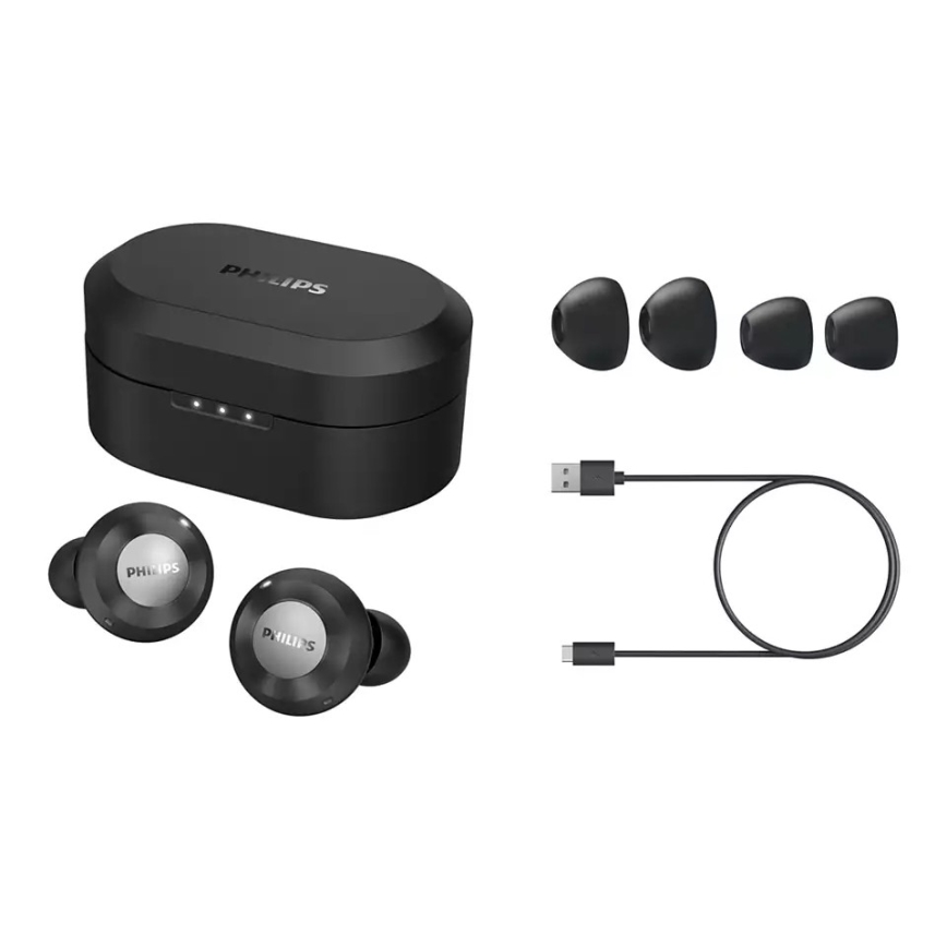 Philips TAT8505BK/00 - Draadloze hoofdtelefoons IPX4 2x 55 mAh + 560 mAh zwart