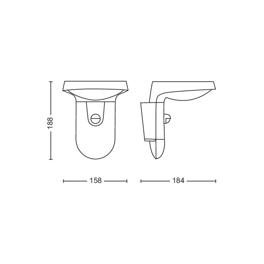 Philips - LED Solarlamp voor aan de muur met bewegings- en schemersensor LED/1,2W/4V 1800 mAh 3000K IP44