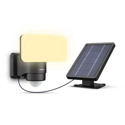 Philips - LED Solar Wandlamp met bewegings- en schemersensor TYLUS LED/6W/3,7V 2600 mAh 3000K IP44