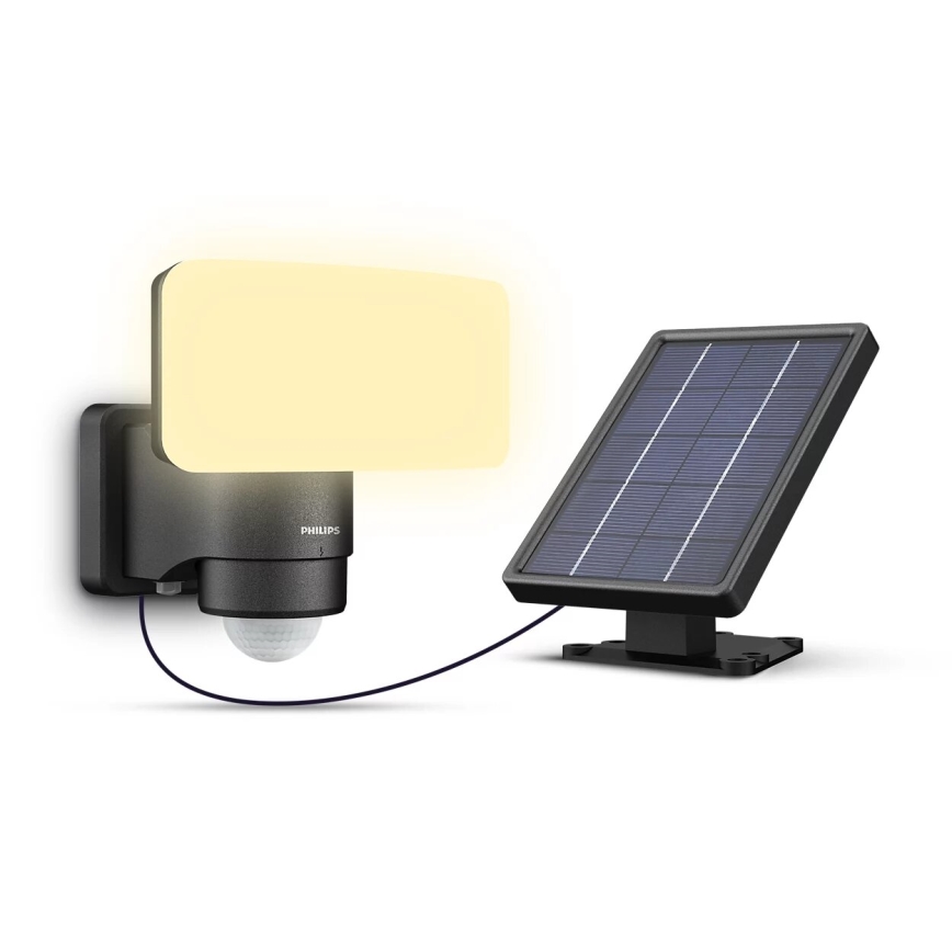 Philips - LED Solar Wandlamp met bewegings- en schemersensor TYLUS LED/6W/3,7V 2600 mAh 3000K IP44