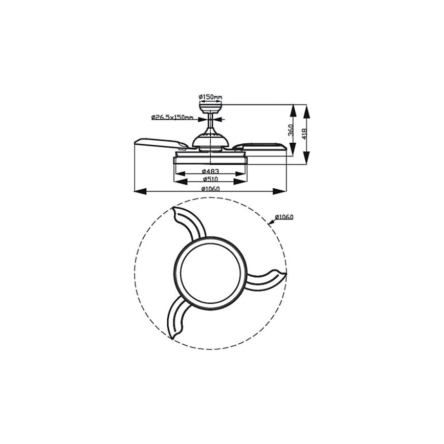 Philips - Ventilateur de plafond LED/35W/230V 5500/4000/2700 K blanc + Télécommande