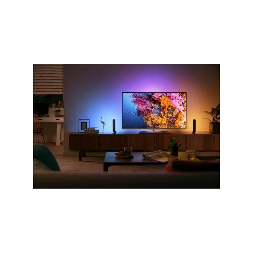 Philips - Verleng set LED RGB Dimbaar tafellamp Hue PLAY LED/6W/230V zwart