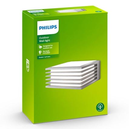Philips - Wand Lamp voor Buiten SHADES 1xE27/15W/230V IP44 grijs