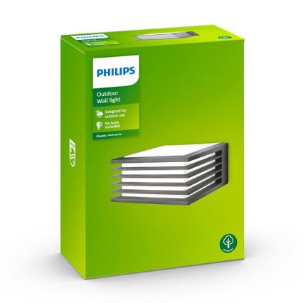 Philips - Wandlamp voor buiten 1xE27/15W/230V IP44 antraciet