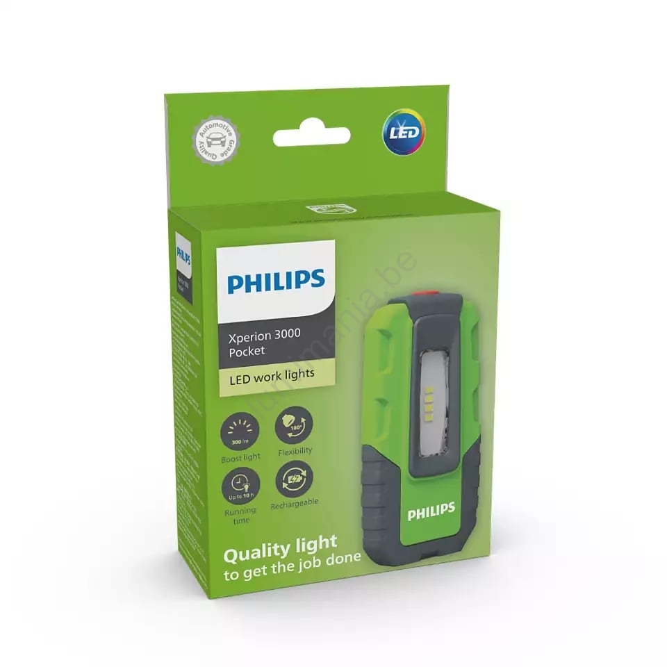 Lampe Torche Vintage Philips 80' - Halogène - Allemagne - Métal Noir - Fonctionnelle