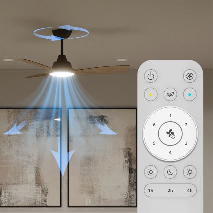 Philips - Ventilateur de plafond LED dimmable OLAS LED/24W/230V Ø 106 cm noir/marron + télécommande