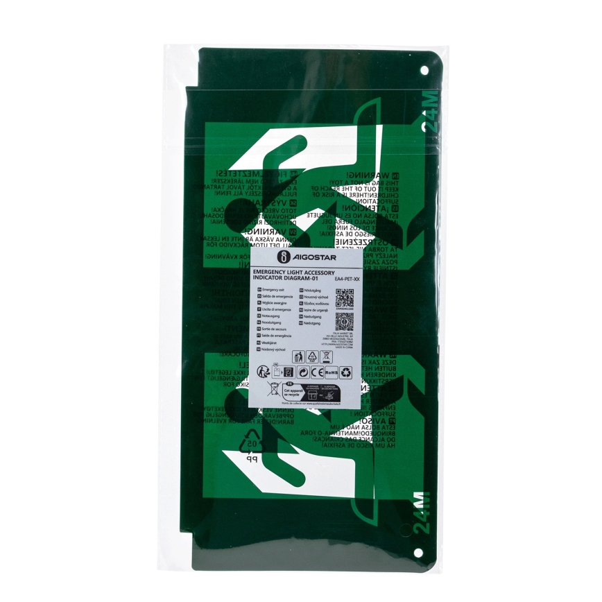 Pictogram voor noodverlichting 16,2x32,7 cm