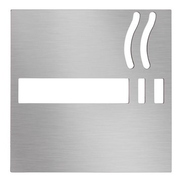 Pictogram Roken 12x12 cm RVS/zilverkleurig