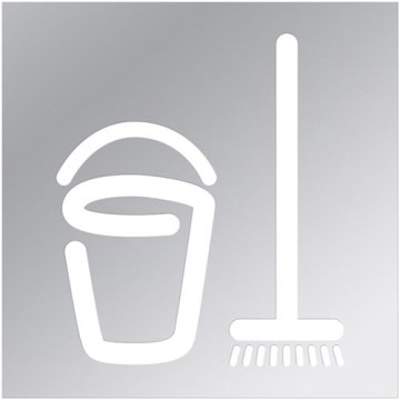 Pictogram - Schoonmaakruimte 12x12 cm RVS/zilver