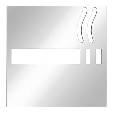 Pictogramme Fumer 12 x 12 cm inox/argenté