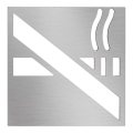 Pictogramme Fumer 12x12 cm inox/argenté