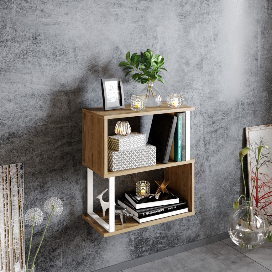 Pièce d'étagère LIMA 64x60 cm blanc/marron