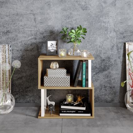 Pièce d'étagère LIMA 64x60 cm blanc/marron