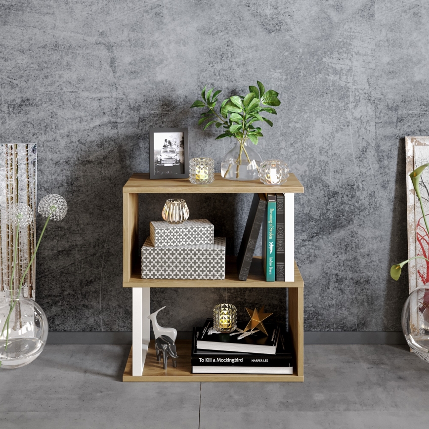 Pièce d'étagère LIMA 64x60 cm blanc/marron