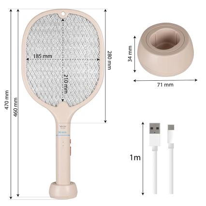 Piège à insectes électrique 2en1 500 mAh/5V beige